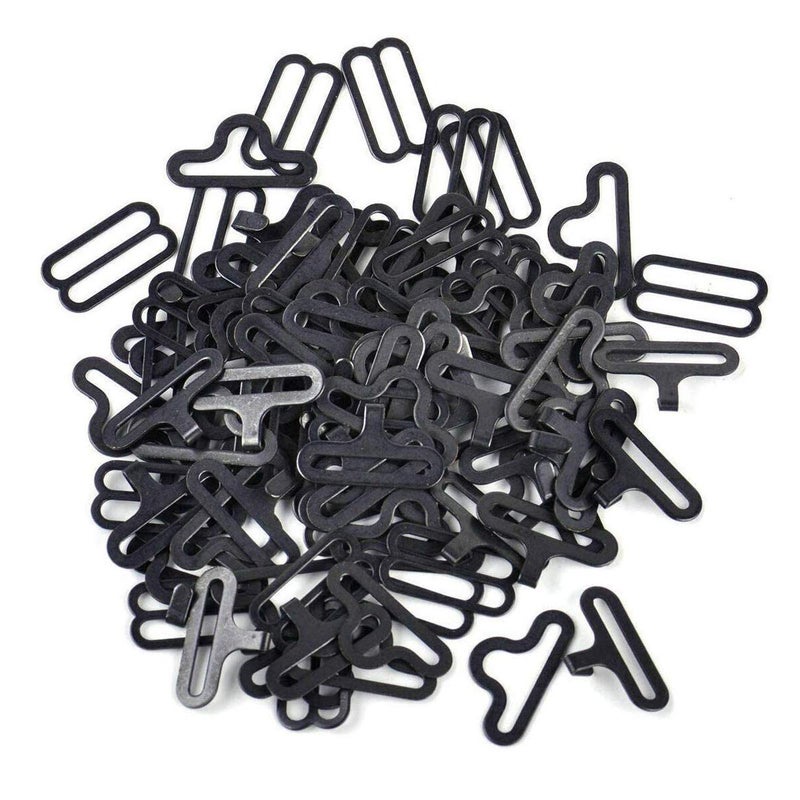 FRIGIIRE 100 Sets Adjustable Bow Tie Hardware Clip Set, Metal Cravat Clip Hook Fastener for Necktie Strap - Image 1